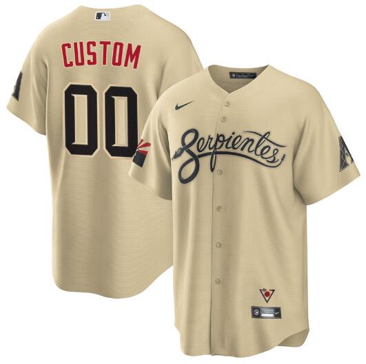 Men's Arizona Diamondbacks Customized 2021 Gold City Connect Cool Base Stitched MLB Jersey